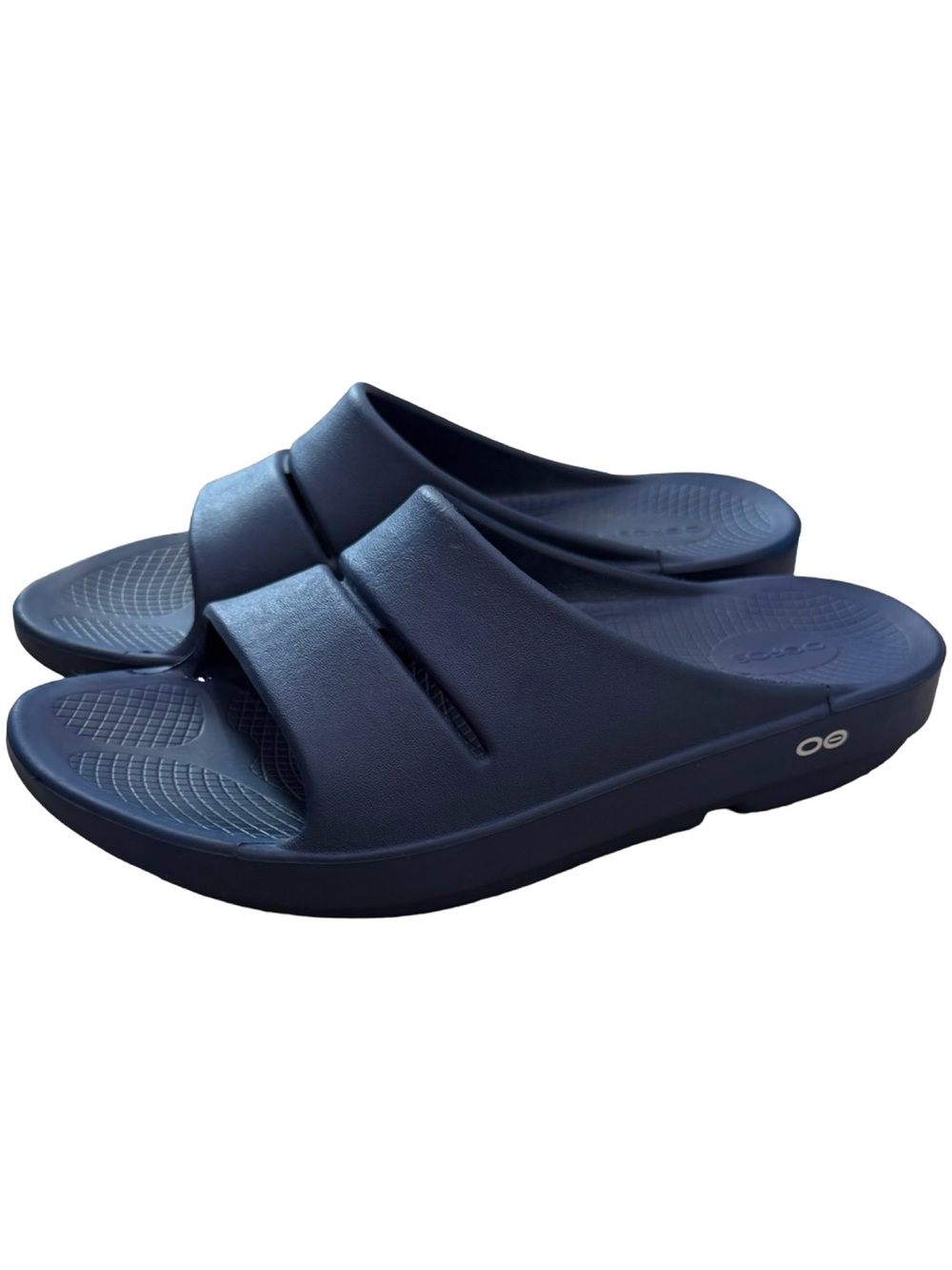 OOFOS Oohh Slides Recovery Sandals In Navy Blue